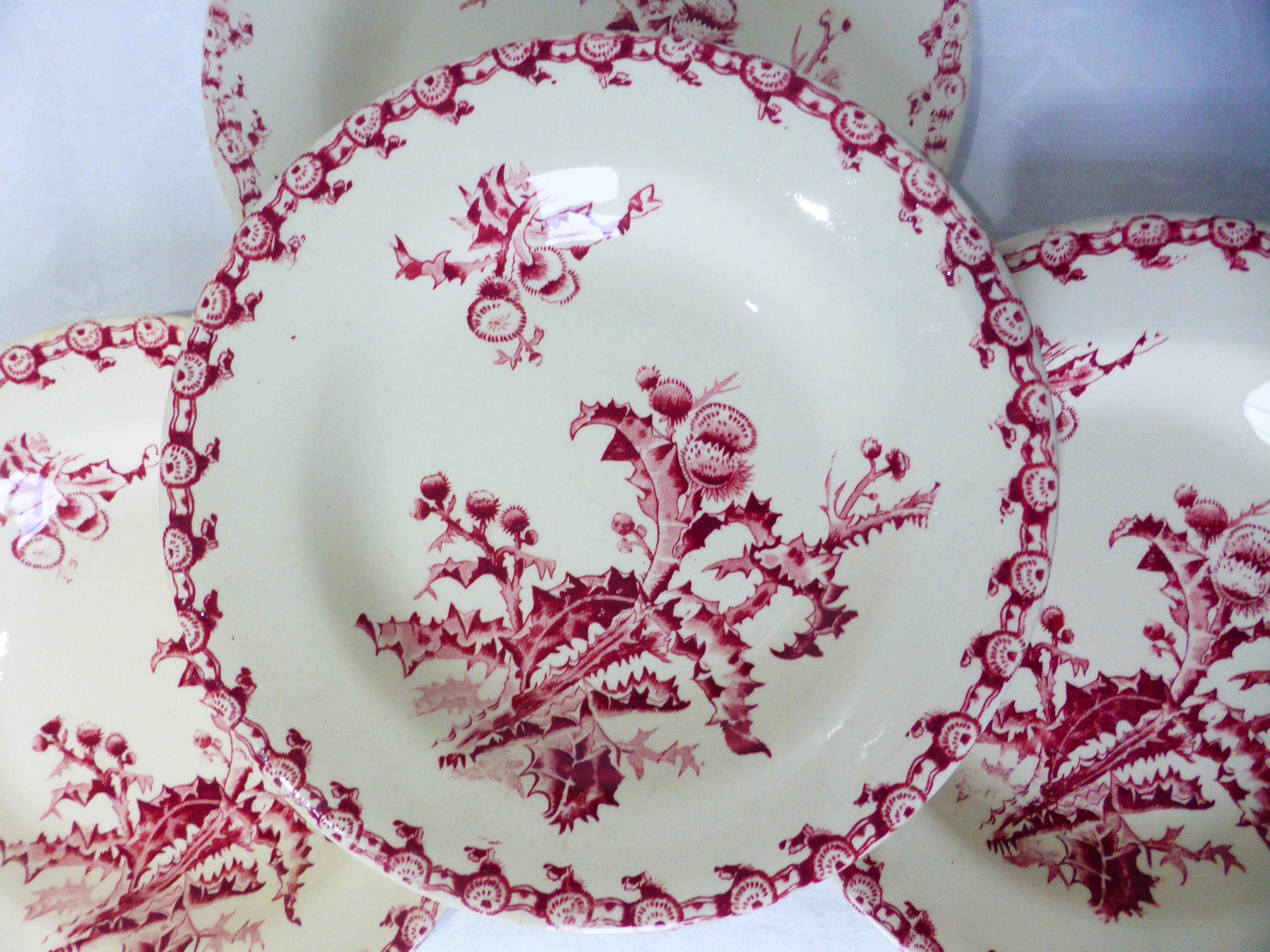 4 soup plates from Gien model Chardons 211258