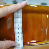 Vintage yellow enamelled rabbit terrine