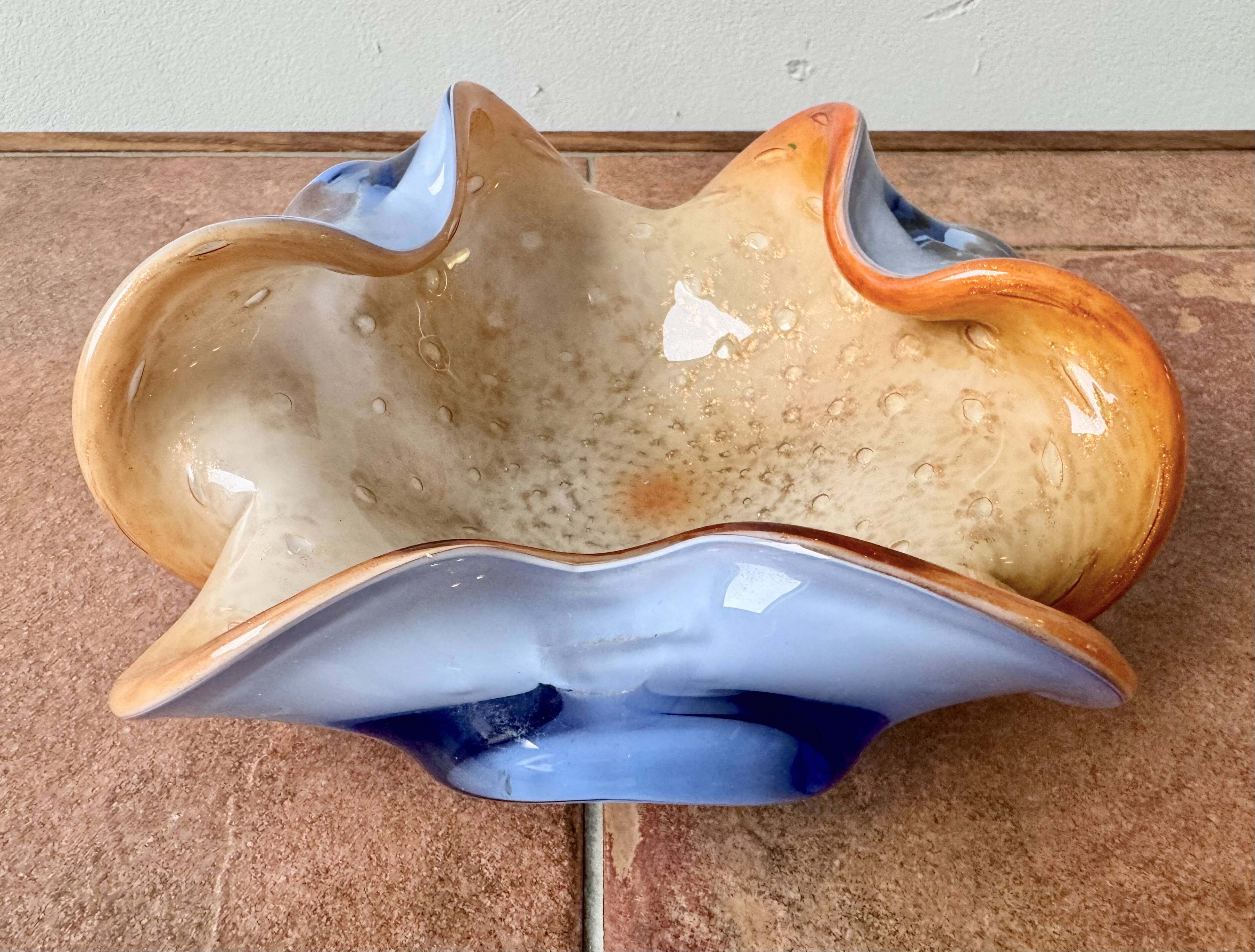 Vintage Blue Glass Bowl