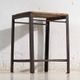 Vintage industrial stool made of pine wood and iron – Central Europe, around 1950