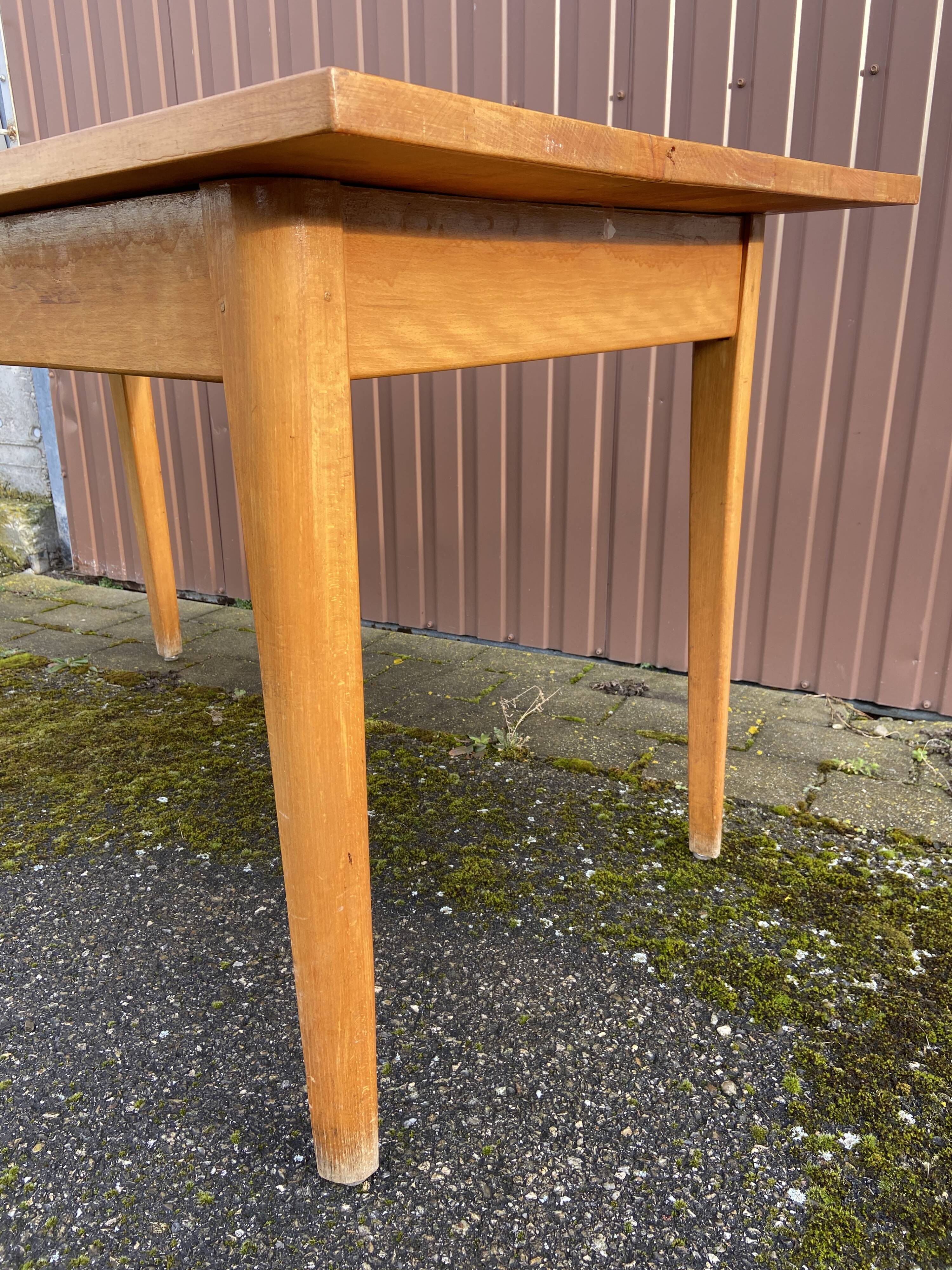 Vintage 1950s Brasserie Bistro Coffee Table Beech and Fir Brasseur Adelsh