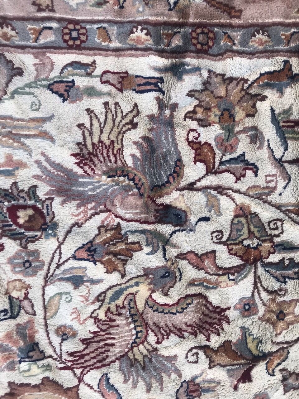 Pakistani carpet wool and silk handmade 190x295 cm