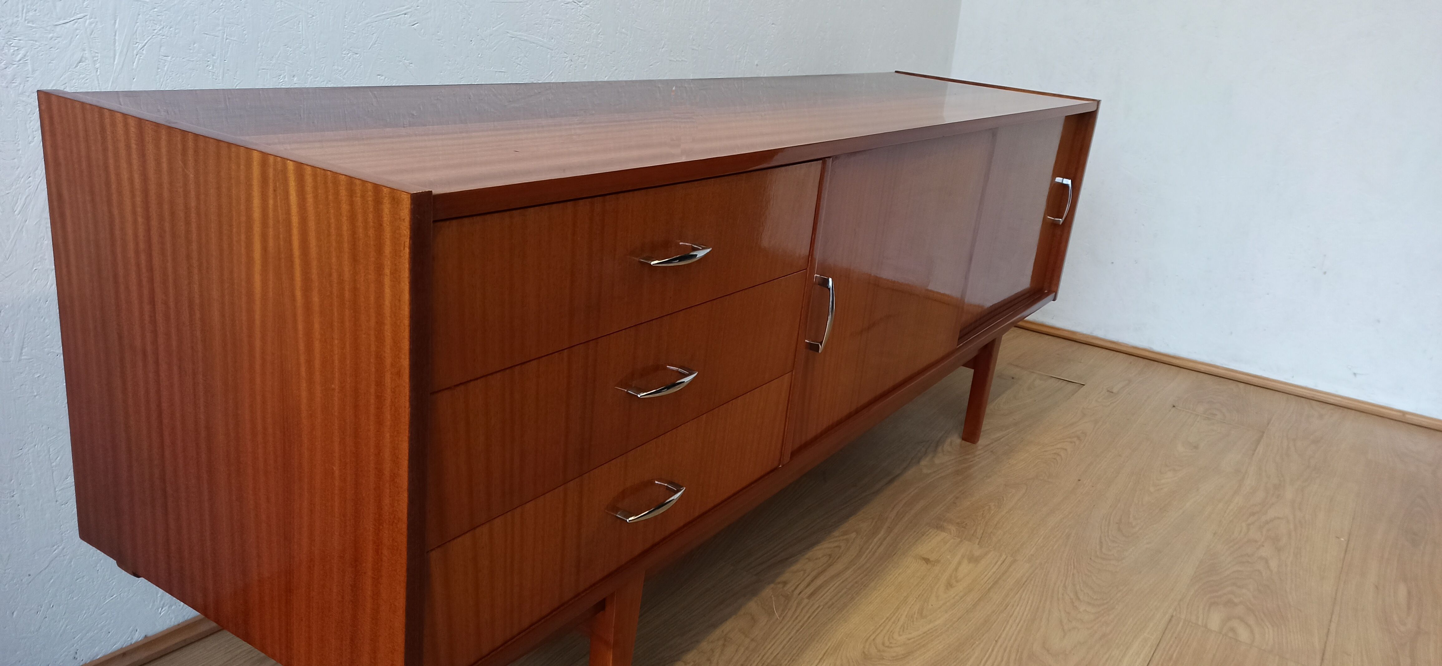 Modernist long sideboard of the 1970s