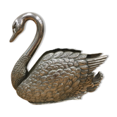 Cygne porte lettres en métal argenté