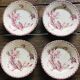 Set of 4 flat plates in Gien porcelain