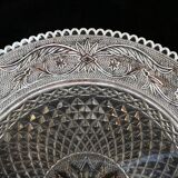 Old plate with pressed glass arabesque pie