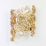 Pair of wall sconces in gilded brass and crystal by Palwa, Germany, 1960s.