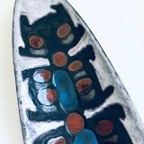 Art ceramic surfboard bowl dish by Rogier Vandeweghe for Perignem Studio, Belgium, 1960s