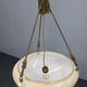 1930s European Secession–Art Deco pendant light with rope suspension and glass