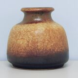 vintage wide low yellow crackle West Germany vase Scheurich