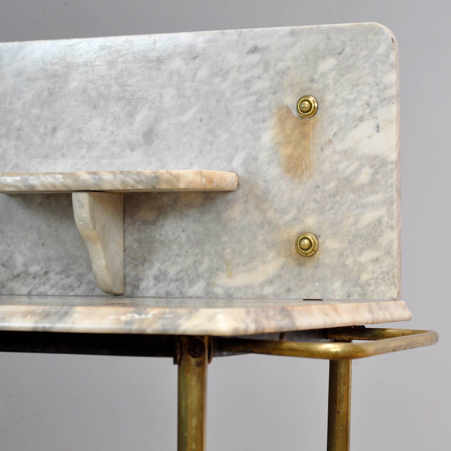 Antique brass and marble washbasin, circa 1880