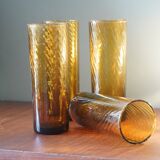 Vintage amber tube glasses