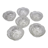 6 cups in chiseled glass