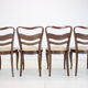 1940s set of 4 dining chairs, czechoslovakia