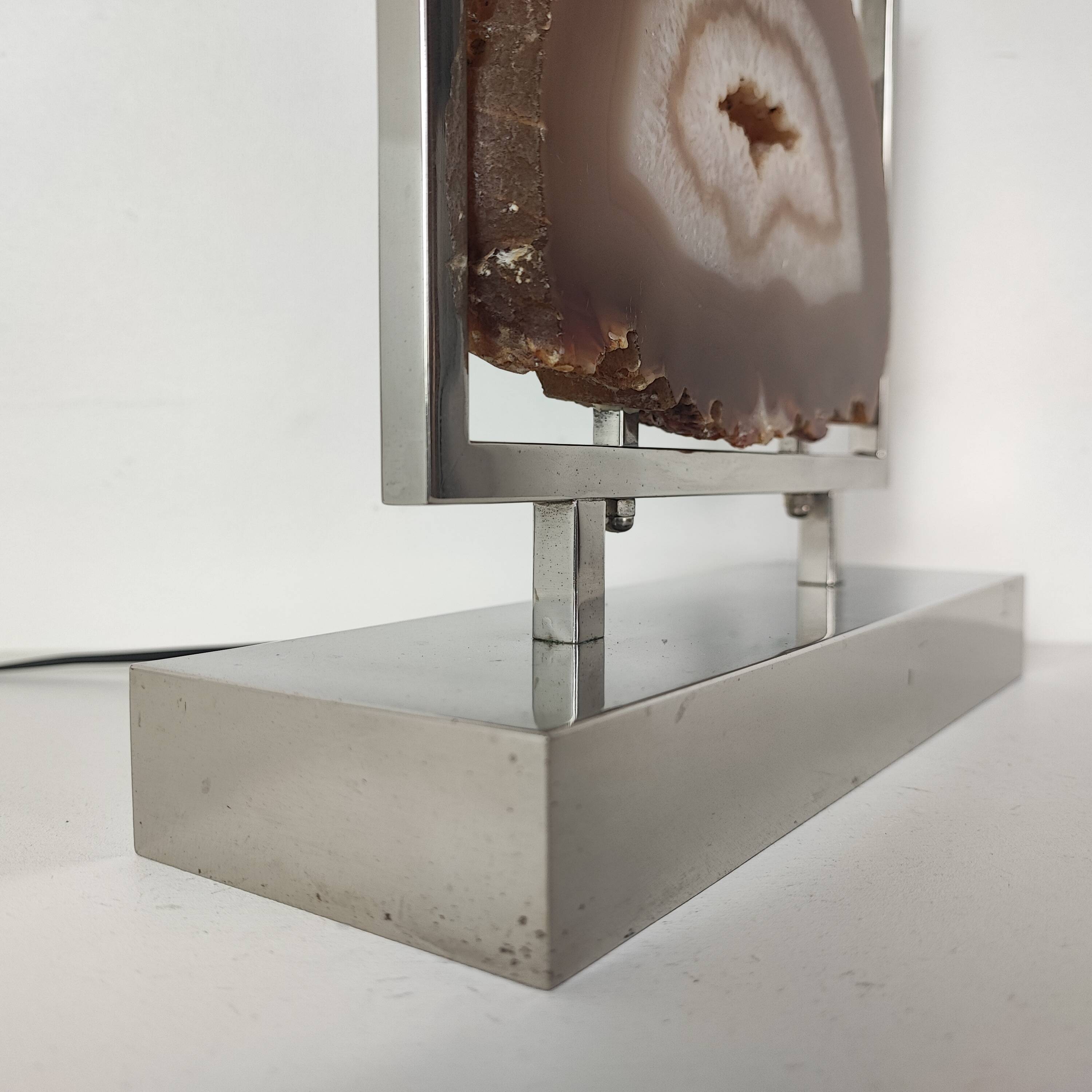 Agate and chrome lamp