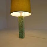 Mid-century green marble table lamp by Bergbom, Sweden, 1960s.