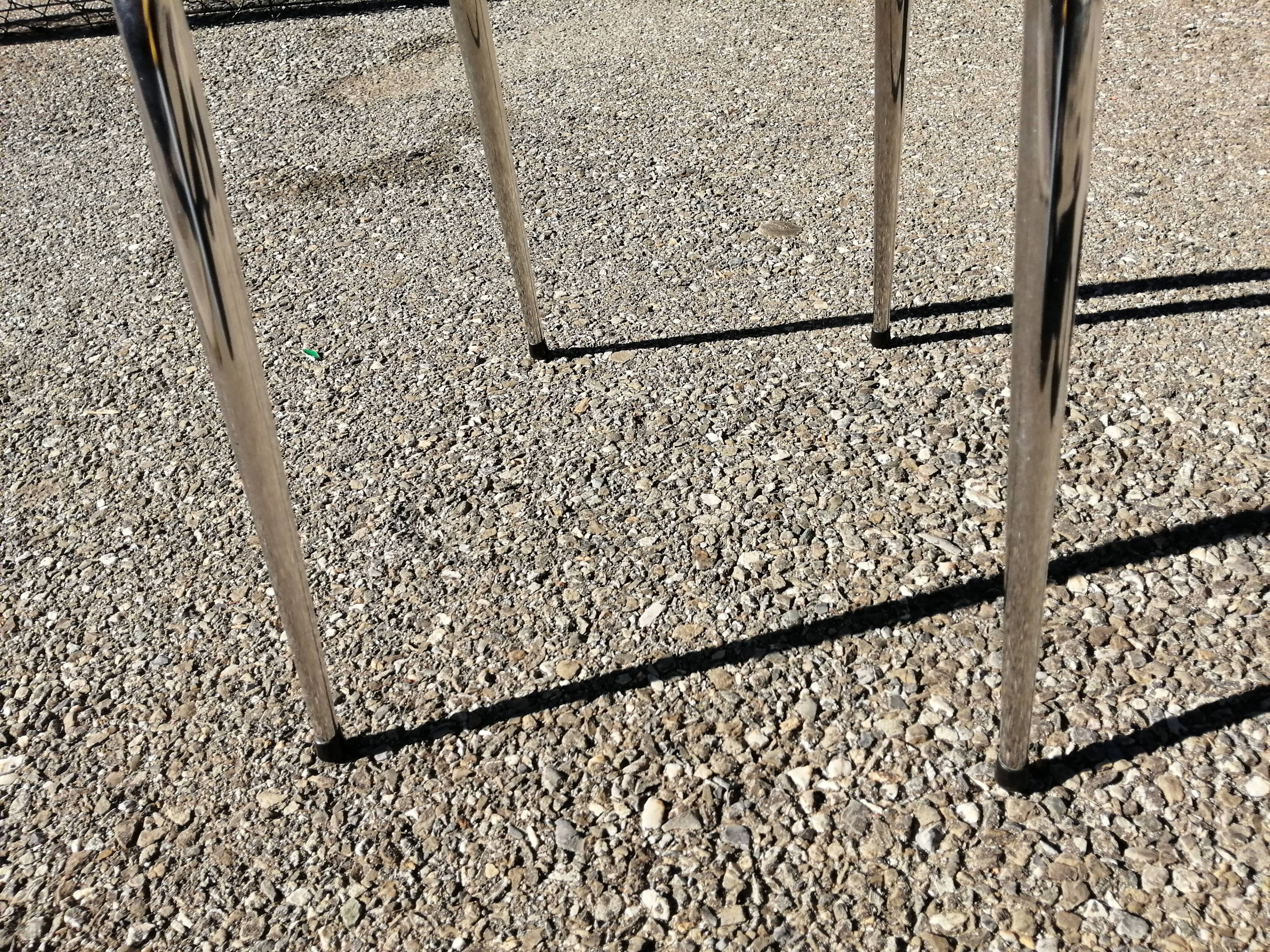 Series of 4 vintage black skai chairs - Vanac Aix