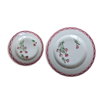Dish Sarreguemines aude and a plate