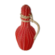 Bottle rattan and red vintage scoubidou
