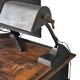 Black cast iron desk lamp, industrial Bauhaus design