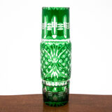 Vase en cristal vert, Pologne, années 1960