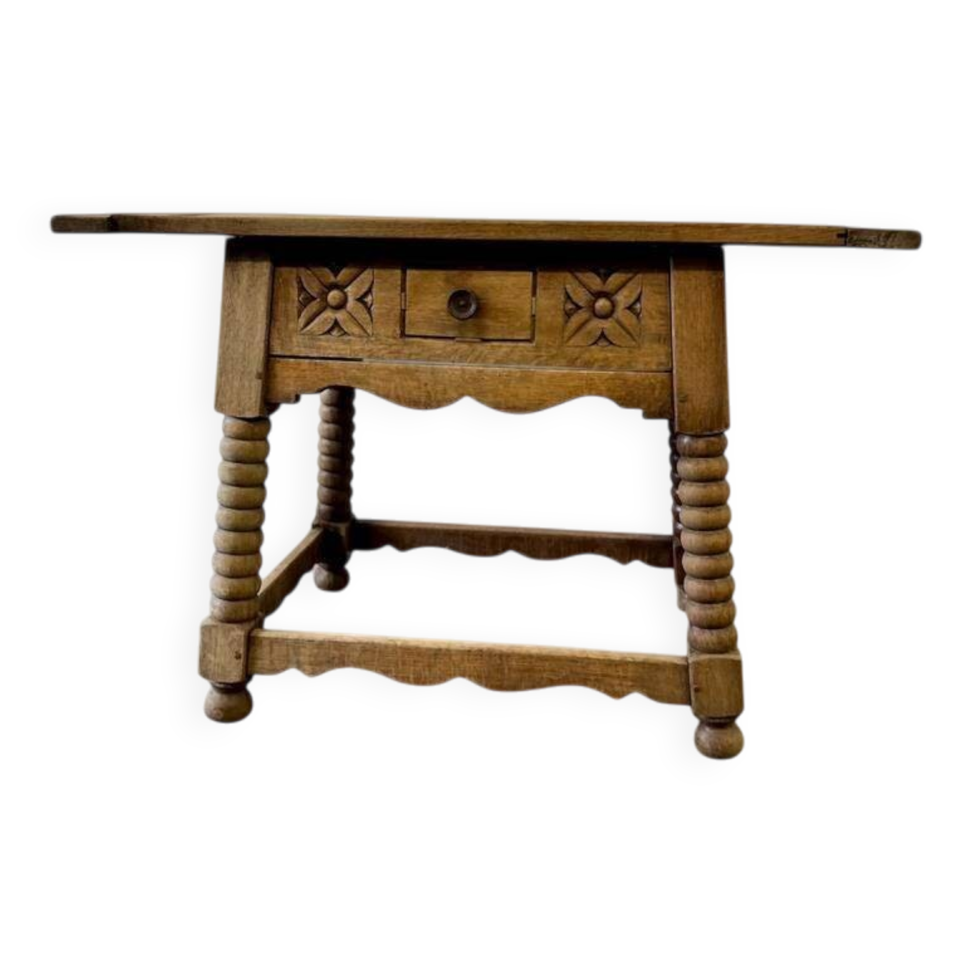 Vintage wooden bobbin console / side table