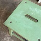 Green wooden stool