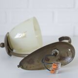 Applique murale Art Déco originale en laiton / luminaire vintage des années 1930 / époque Bauhaus