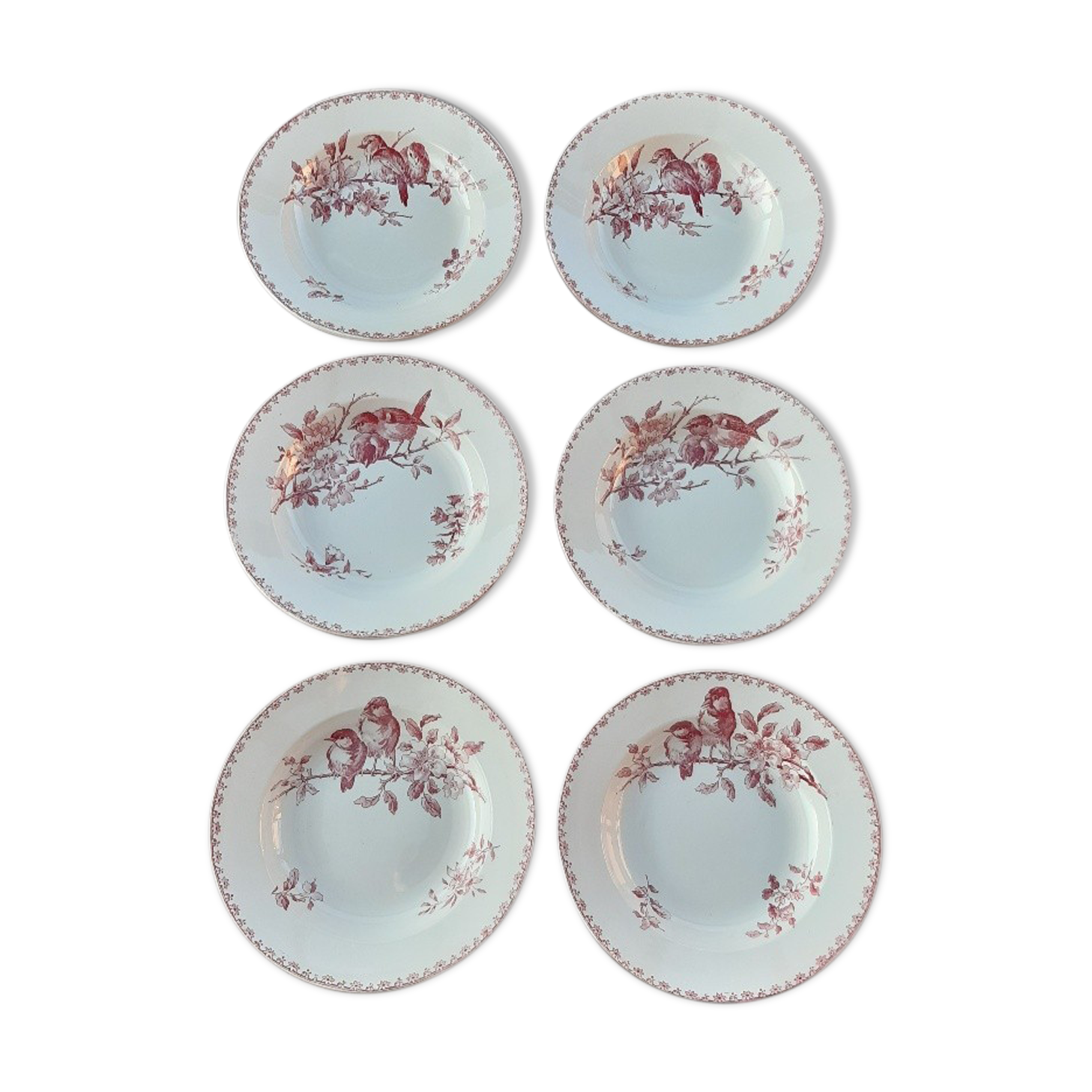 Set of 6 hollow plates Sarreguemines Favorite
