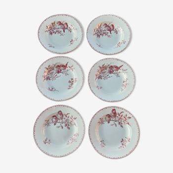 Lot de 6 assiettes creuses Sarreguemines Favori