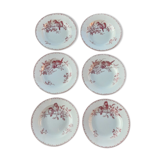 Lot de 6 assiettes creuses Sarreguemines Favori