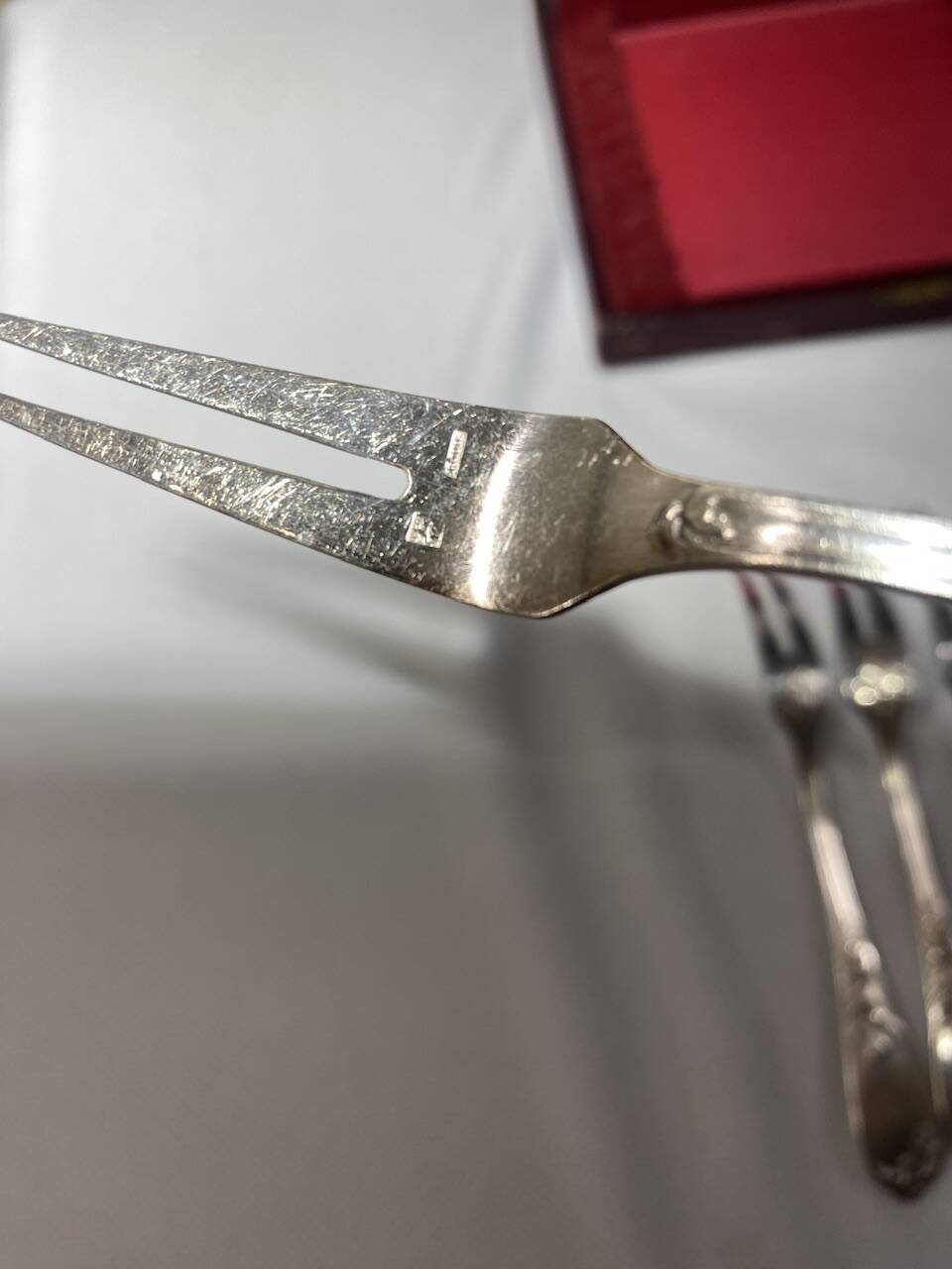 10 snail forks, rocaille model, Ercuis brand