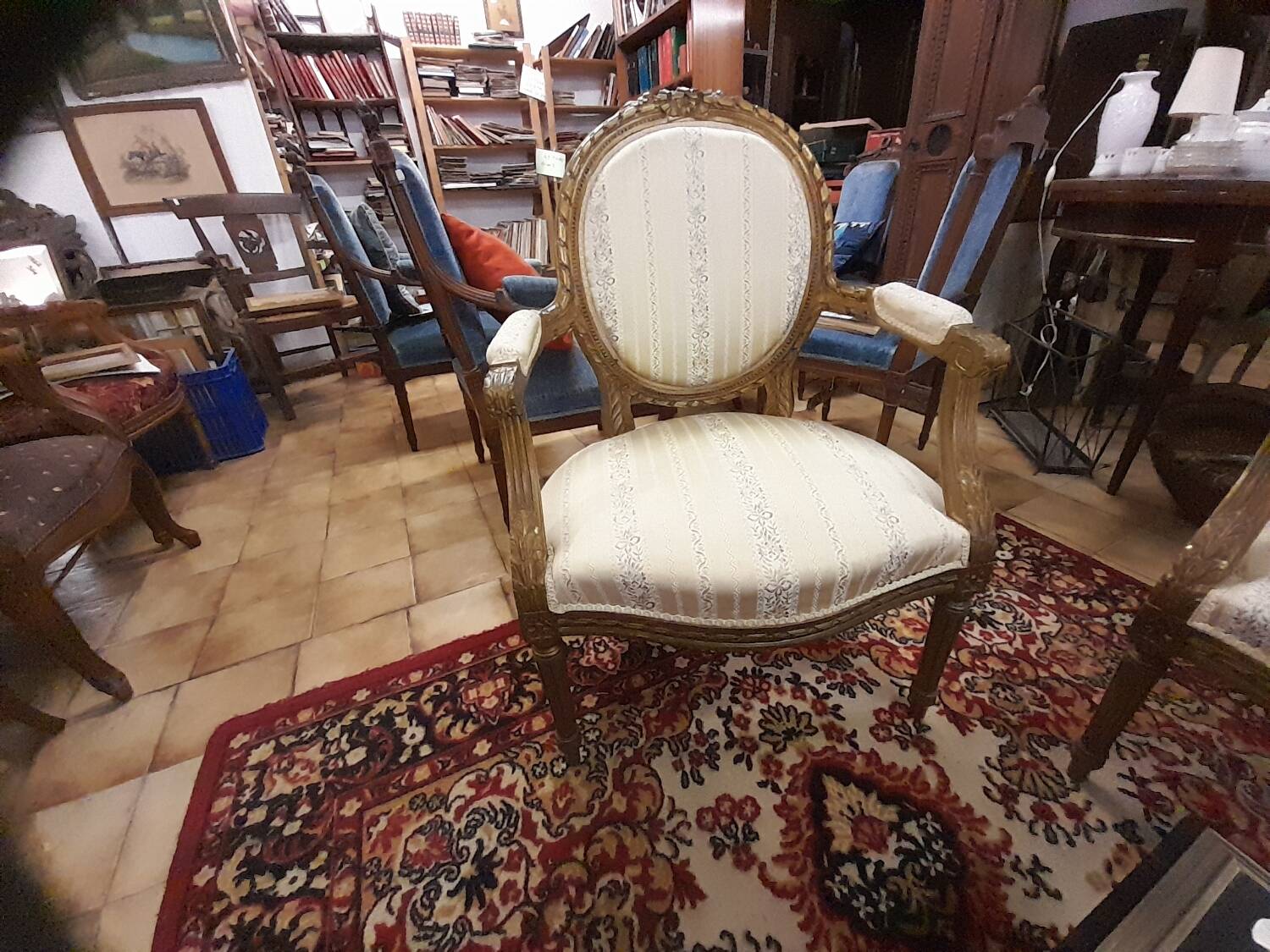 Louis XVI Style Ensemble Salon - Basket Sofa & Pair of Armchairs