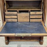 Empire period secretary in walnut, oak and black marble top