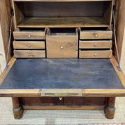Empire period secretary in walnut, oak and black marble top