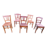 5 wooden bistro chairs