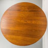 Danish Round Teak Dining Table with Extensions, 1970s