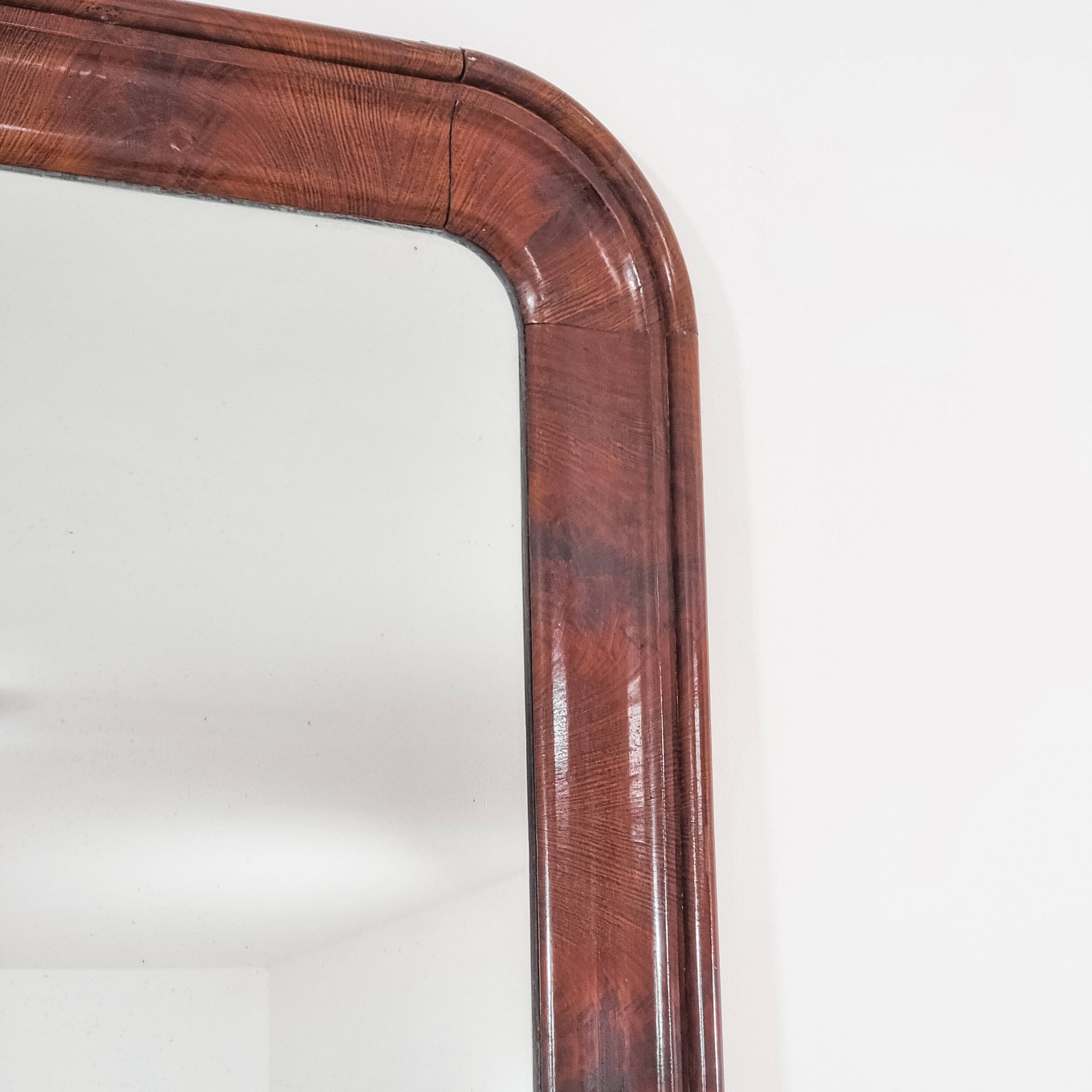 Large solid wood mirror, 2 metres high, from the 1940s