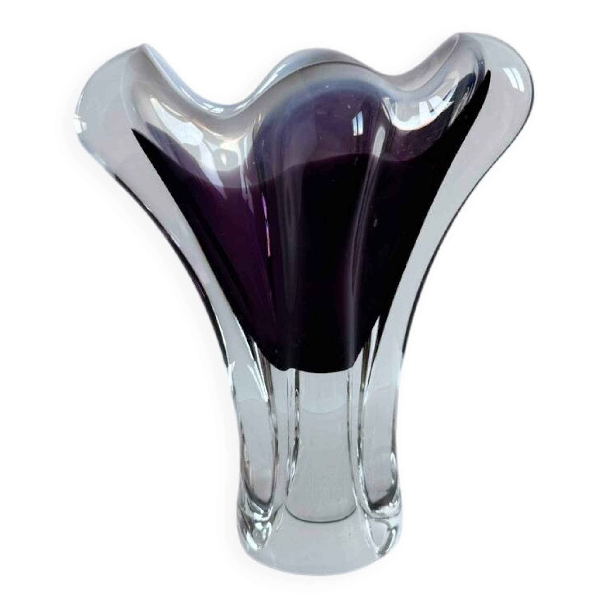 Vintage Mid Century Modern Handmade Murano Italy Glass Vase