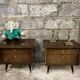Pair of night tables feet compass bedside end of vintage sofa old 1950 1960 retro