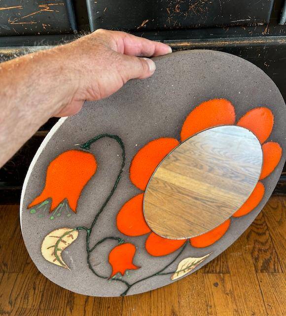 Large François Lembo Mirror 1970 Vallauris - 50 Cm