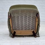 1970s, Danish highback armchair, green furniture velour.