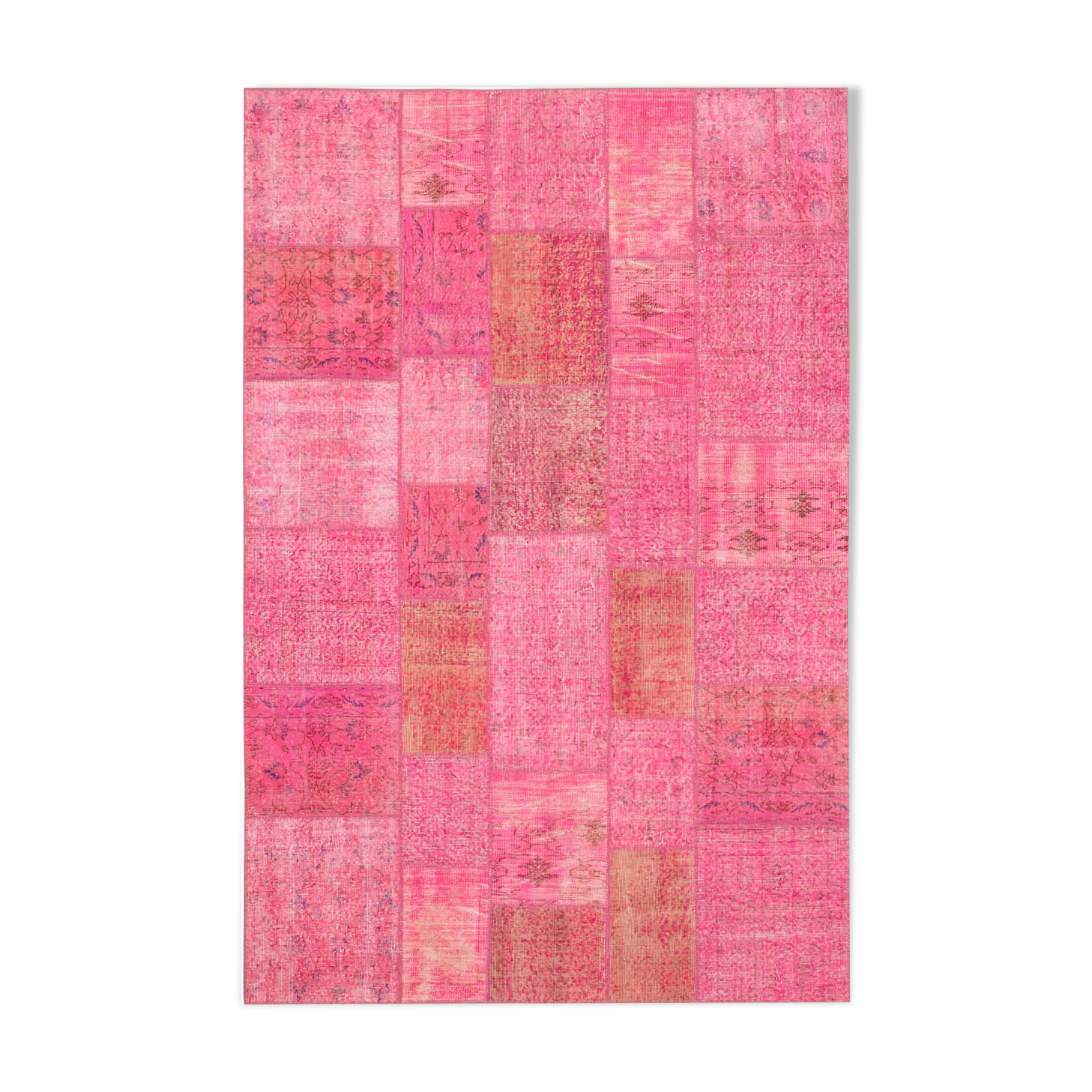 Tapis oriental surteint 200 cm x 300 cm tapis patchwork rose noué