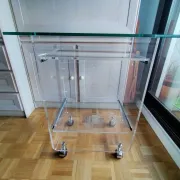 Plexiglass and glass side table