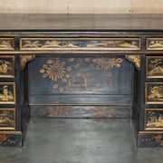 Bureau Chinois Chinoiserie 19ème Siècle Cuir Napoléonien