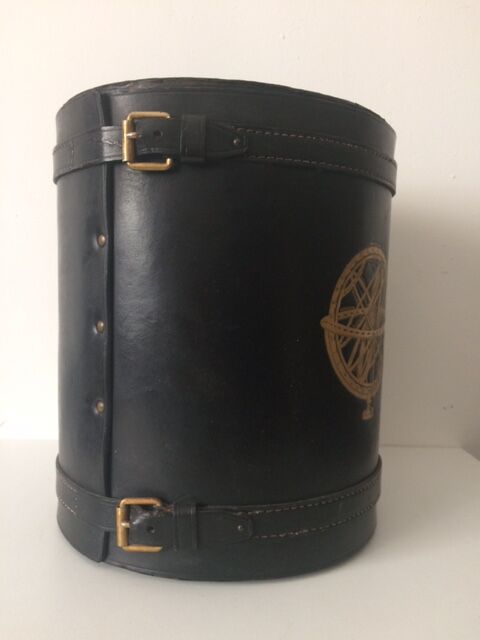 1950 leather paper basket