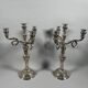 Pair of rocaille candelabra in solid 950 silver Louis XV style