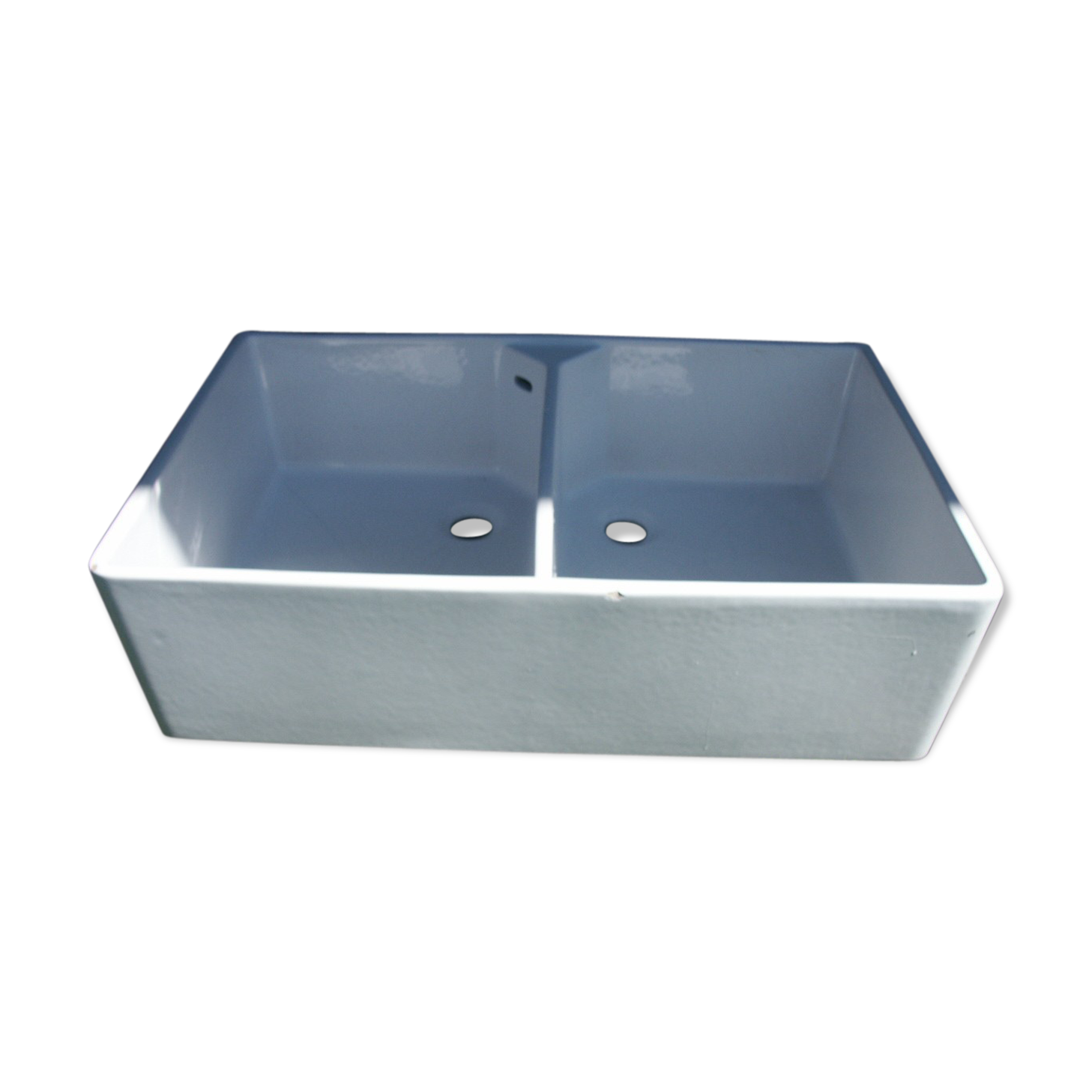 Enamelled stoneware double sink 40