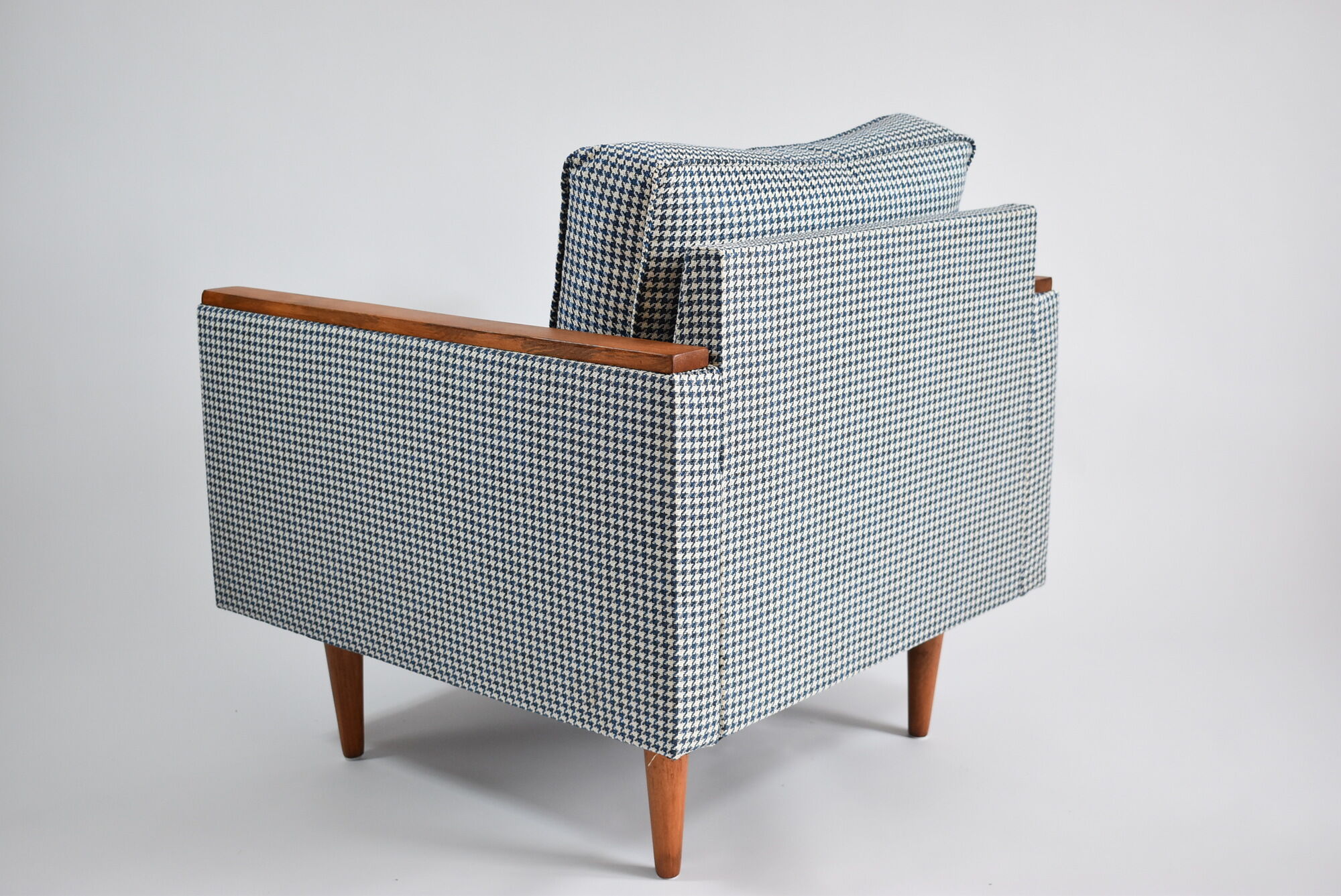 Original vintage armchair model ZWP-8 Cube, fully restored, pied de poule fabric, 1970s