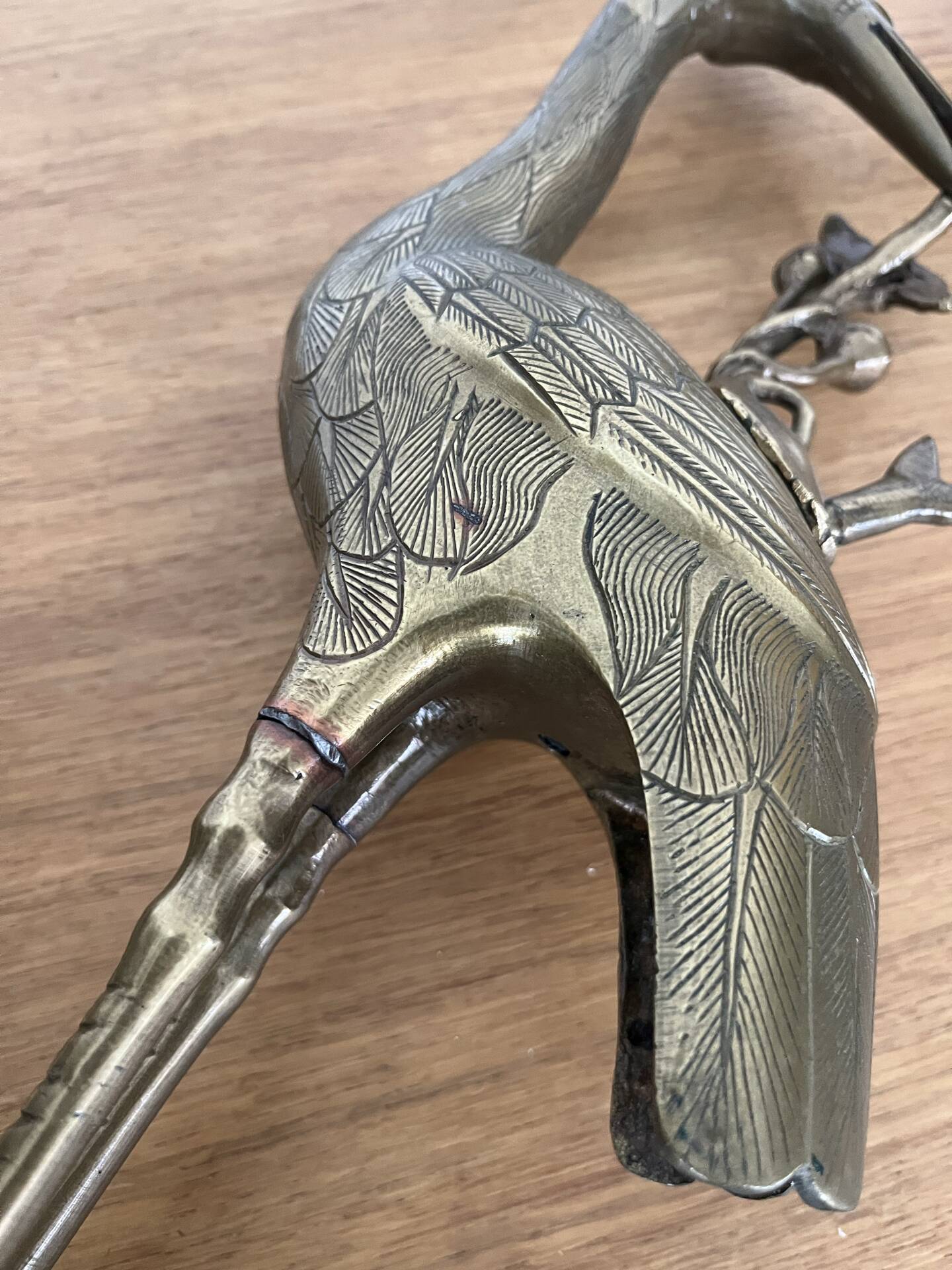 Paire de grands bougeoirs « Hérons » laiton  H45cm